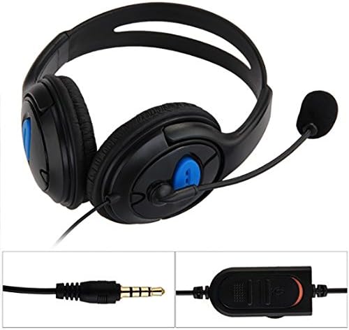 Kettős Nagy Fül Vezetékes Gaming Chat Fülhallgató Fejhallgató-Mikrofon Sony Playstation 4 PS4 Fekete