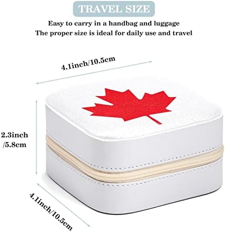 JAVENPROEQT Kanadai Zászló Kis Utazási Ékszeres Doboz, kis Kijelző Esetében a Lányok, Nők, Gyűrűk, Fülbevalók, Nyakláncok
