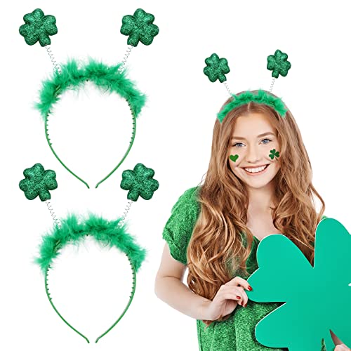 2 Csomag St Patrick Fejpánt Zöld Lóhere Lóhere Szerencsés Fejpánt a Nők, Lányok, Szent Patrik Napi Ír Tartozékok Fejét Viselni
