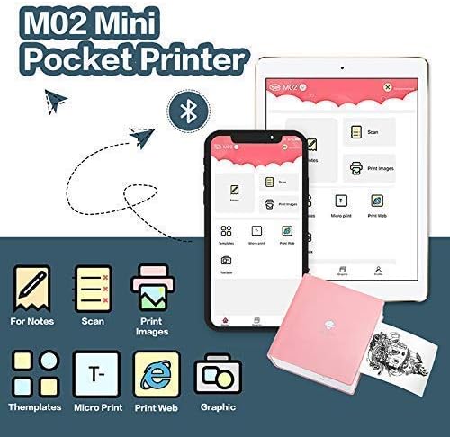 Phomemo M02 Mini Bluetooth feliratozógép 1 Átlátszó/Áttetsző/Arany Glitter Matrica, Papír, Rózsaszín