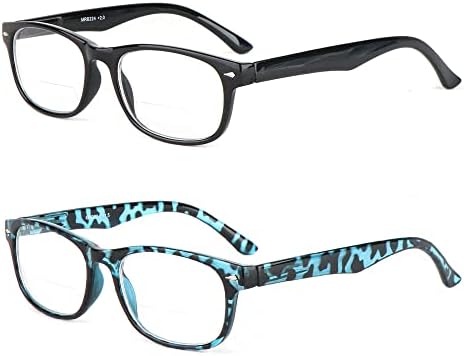 YsorrisoX 2 Csomag Bifokális Szemüvegre a Nők, mind a Férfiak,Rugós Zsanér Tiszta Lencse Olvasó Szemüveg Tervező Szín