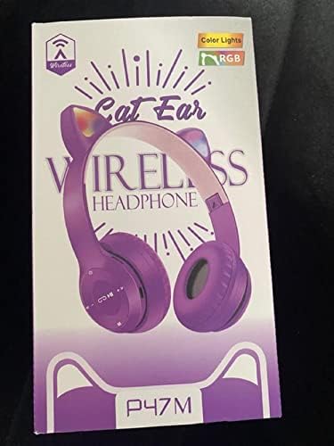 Macska Fülét Vezeték nélküli Fejhallgató Led, Aranyos Design, Bluetooth Fülhallgató Mikrofon (Lila)