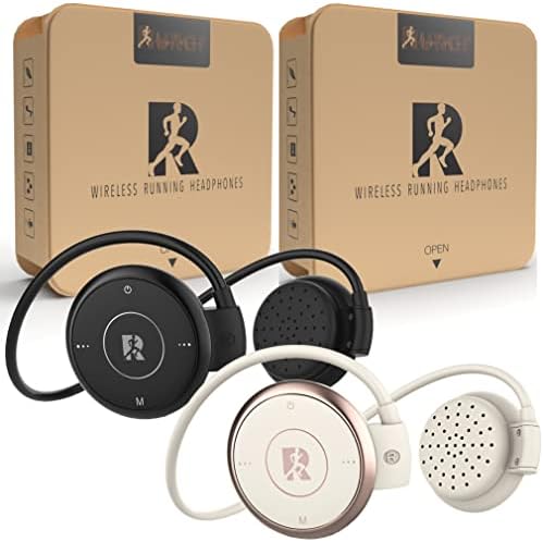 2 x Futó Fejhallgató által Tervezett Futók, Fekete-Fehér Készlet Runar RNR1 Vezeték nélküli Bluetooth-V5.0 Neckband Fülhallgató