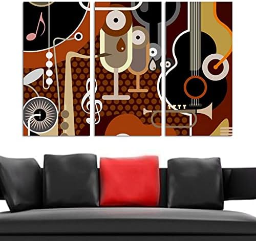 A Wall Art a nappaliban, olajfestmény, Vászon, Nagy Bekeretezett Zene Hangszerek Mű Haza Hálószoba Decor 24x48
