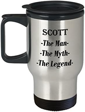 Scott - A Férfi, A Mítosz, A Legenda, a Félelmetes Bögre Ajándék - 14oz Utazási Bögre