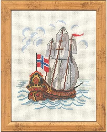 Permin 92-0903 Jelezni keresztszemes Készlet Hajó Norvégia 21 x 26 cm