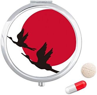 Japán Vörös, Fekete Repülő Ludak Tabletta Esetben Zsebében Gyógyszer Tároló Doboz, Tartály Adagoló