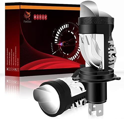 Fenikso H4 LED Fényszóró Izzók Projektor Lencse,DC12V 6000K Fehér,Szuper Fényes,Hi/Lo Sugár,Könnyű Telepítés,2 Izzó