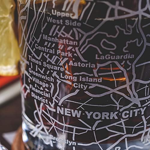 Greenline Áruk Whiskey Szemüveg - 10 Oz Dobon a New York-i Szerelmesek (Egy Pohár) - Váj a New York Térkép - a Régi Kövek