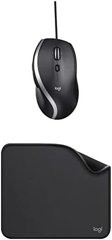 Logitech M500s Speciális Vezetékes Egér Speciális Hyper-Gyors Görgetés, USB Plug & Play + Logitech Egér Pad - Studio Sorozat,