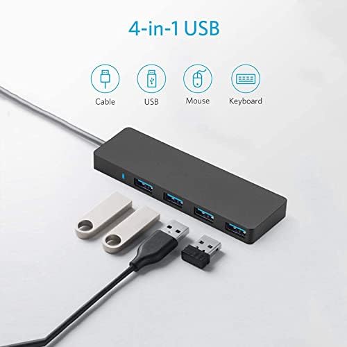 Cápa 4 portos USB 3.0 Hub, Ultra-Vékony, Hordozható Adatok USB Hub Kiterjesztett Kábel Pro, iMac, MacBook Air, Mac Mini/Pro