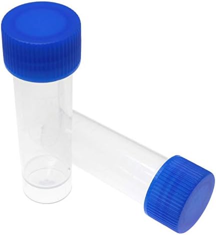 A Magic&shell Fagyasztott Kémcsőben 50PCS 5ml Műanyag Végzett Injekciós üveg Cső Kék Csavaros kupak Tárolására Smaples