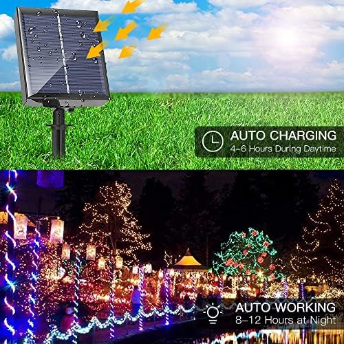 Napenergia Karácsonyi Fények Kültéri Vízálló, Agvmi 78.8 Ft 240 LED Többszínű Tündér String Lámpák Napelemes Távirányító