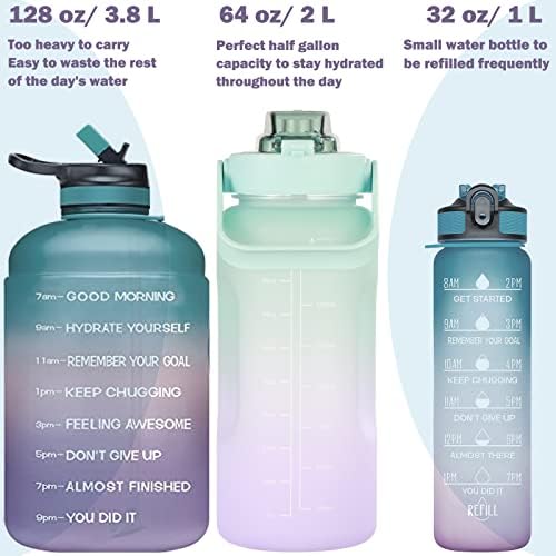 2-Pack 64 oz Motivációs Víz Üveg Alkalommal Inni Nagy litert Sport vizes Kancsó Cserélhető Szalma Újrafelhasználható BPA-mentes