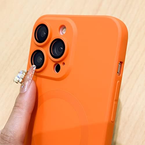 pmxlfo Mágneses Szilikon tok iPhone 13 Pro Max a Kamera Lencséjét Védő, [Kompatibilis Magsafe] Slim Anti-Semmiből Ütésálló