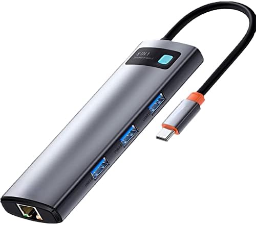 USB-C HUB C Típusú HDMI-Kompatibilis USB 3.0 Adapter 8 az 1-ben Típus C-HUB Dock MacBook Pro Air USB-C Splitter (8-in-1 HDMI,
