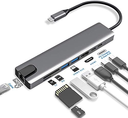 SANOXY 8 in1 USB-C-C Típusú USB 3.0 Hub 4K HDMI Ethernet Micro SD/TF Kártya Adapter Dokkoló