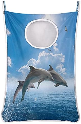 Aranyos Delfin Szörfözés Lógó ruhákat, amiket a Táska, az Ajtó Felett Szennyesben Táska Kemény, Tartós, helytakarékos Tárolás
