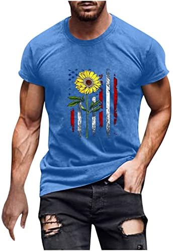 lcepcy Amerikai Zászló Nyomtatott póló Férfi Alkalmi, Rövid Ujjú Legénység Nyak Hazafias Ing 4rh irányítószám július Tshirt
