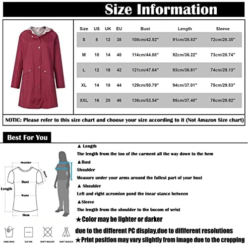 SGASY Plus Size Esőkabát Női Vízálló Eső Kabát, Cipzáras Külső Kapucnis Széldzseki