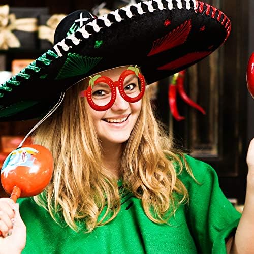 R LÓ 20DB Fiesta Papír Szemüveg, Party Dekoráció Cinco De Mayo Papír Eyewears Mexikói Témájú Kaktusz Chili Paprika Pinata