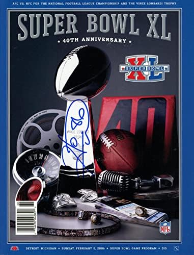 Hines Ward Dedikált/Aláírt Super Bowl XL Program SZÖVETSÉG 37400 - Dedikált NFL Magazinok