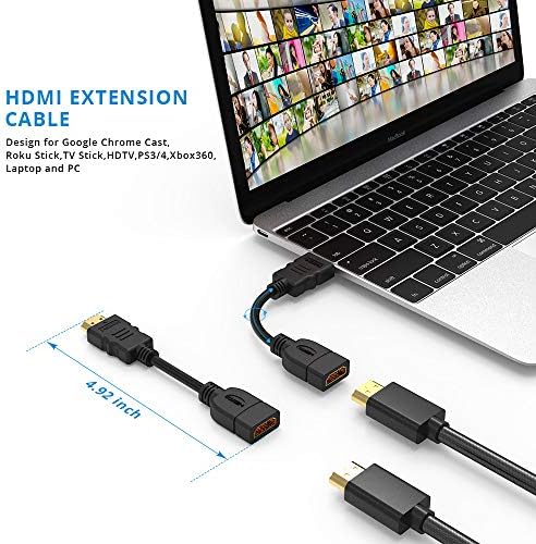 ELECTOP HDMI Hosszabbító Kábel 2 Csomag Támogatja a 4K & 3D 1080P High Speed HDMI Férfi-Nő Bővítő Adapter Átalakító a Google