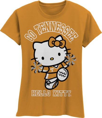 NCAA Tennessee Önkéntesek Hello Kitty Pom Pom Lányok Crew Tee Póló