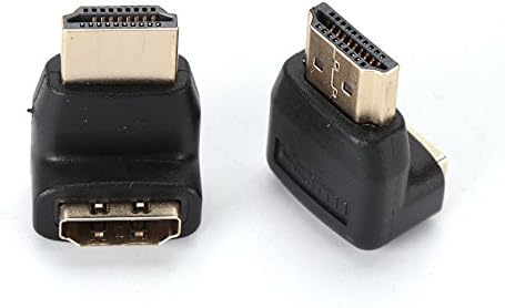 Q4 HDMI 90 Fokos Adapter; HDMI-Könyök - HD Férfi-Nő Ferde Adapter. Derékszögű HDMI Csatlakozók. 2 Csomag.