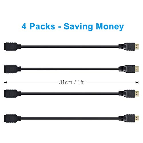 ELUTENG [4 Csomag] Férfi-Nő HDMI Kábelt is Támogatja a 3D 1080P HDMI Extender Adapter Kompatibilis TV Stick, Roku Stick Kapcsolat