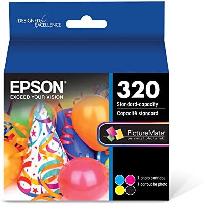 Epson T320 PictureMate Színes Patron Tinta & Ultra Premium fotópapír, Fényes - S042174, 4 x 6 (100 Lap),Fehér