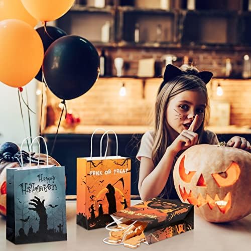Pajean Csomag Halloween Finomságok Candy Táskák Csokit vagy Csalunk Ajándékot, Szívességet Téma Kezeli a Kraft Papír Parti