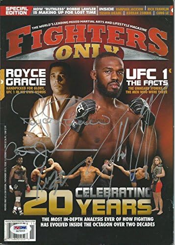 Royce Gracie Tito Ortiz Ken Shamrock + Aláírt Harcosok Egyetlen Magazin PSA/DNS-UFC - Dedikált UFC Magazinok