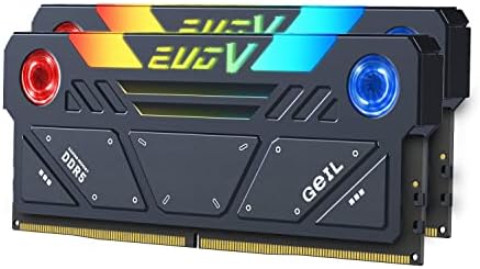 GeIL EVO V RGB DDR5 RAM, 32 GB (16GBx2) 8000MHz 1.45 V Intel Kompatibilis, Hosszú DIMM nagysebességű Asztali Memória(Szürke)