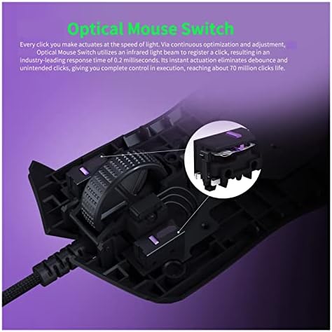 Vezetékes Gaming Mouse 16000DPI RGB Számítógépes Egerek PAW3390 Optikai Érzékelő 60g Könnyű SpeedFlex Kábel Egér Kompatibilis