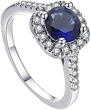 2023 Új Ajándék Ékszerek Luxus Vágott Fehér Gyűrű Esküvő, Eljegyzés, Kő, Kézi Készítésű Gyűrű, Férfi Divat (Kék, 10)