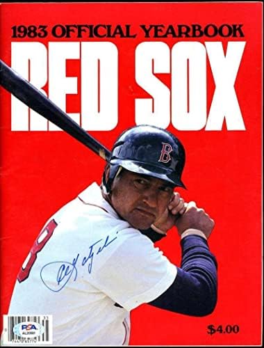 Carl Túl PSA DNS-Coa Aláírt 1983 Red Sox Évkönyv Autogram - Dedikált MLB Magazinok