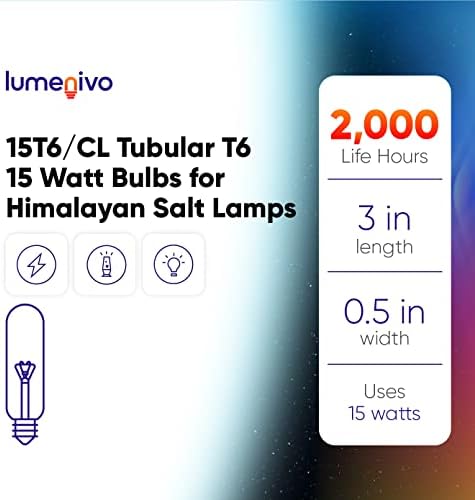 15 Wattos Izzók a Himalájai Só Lámpa által Lumenivo - 15T6/CL Csöves T6 15 Watt Gyertyatartót Izzó E12 Bázis Izzók a Kimeneti
