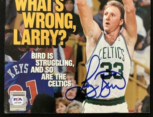 Larry Bird Aláírt Sports Illustrated 12/11/89 Nincs Címke Celtics HOF Auto PSA/DNS - Dedikált NBA Magazinok