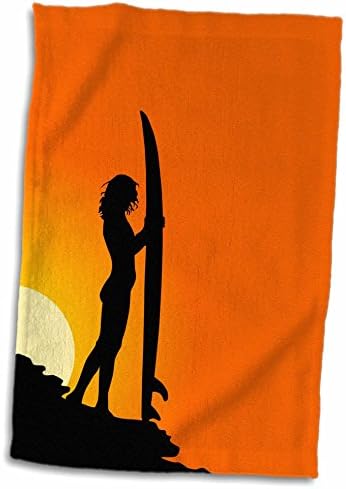 3dRose Florence Sport - Szörfös Lányt Nap - Törölköző (twl-50256-1)
