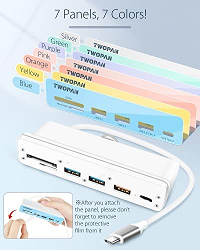 TWOPAN USB-C Hub Többportos Adapter iMac, 6 az 1-ben USB-C-USB Adapter iMac 2021, USB-Hub, Laptop, iMac 24 hüvelyk 2021,