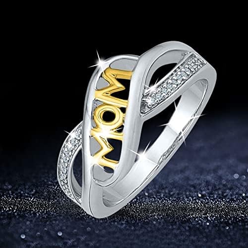Esküvő & Eljegyzési Gyűrűk Anya Gyűrű Anya Gyűrűk Anya Levelet Kettős Női Gyűrűk Szerelem Anya Szerelem Színes Gyűrű
