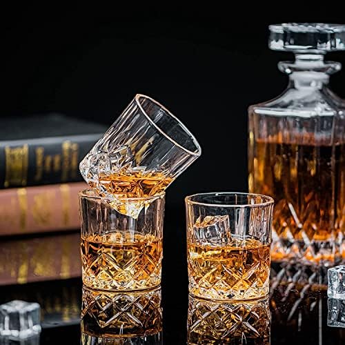 cukor mancs Whiskys Üveget Szett 6 Szemüveg, Tiszta Kristály Likőrös Üveget Régi Szemüveg Alkohol-Bourbon Whisky, Vodka,