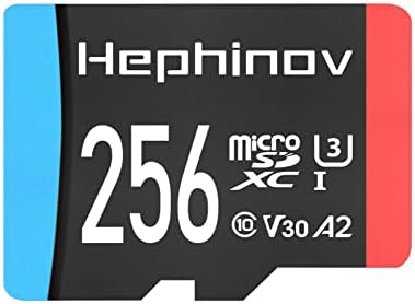 Hephinov 256 gb-os MicroSDXC Kártya, UHS-én Nagy Sebességet akár 100MB/s Micro SD kártya Adapter, C10 U3 V30 A2, 4K UHD Videó