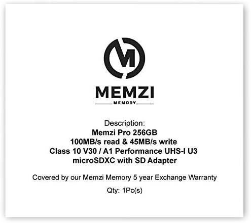 MEMZI PRO 256 gb-os 100MB/s V30 Micro SDXC Memóriakártya GoPro Hero8/Hero7/Hero6, Hős 8/7/6 Akció Kamera - Ultra Gyors Osztály