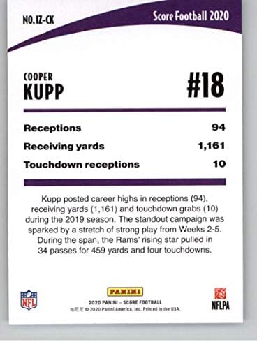 2020 Gólt a Zóna 15 Cooper Kupp Los Angeles Rams NFL Labdarúgó-Trading Card