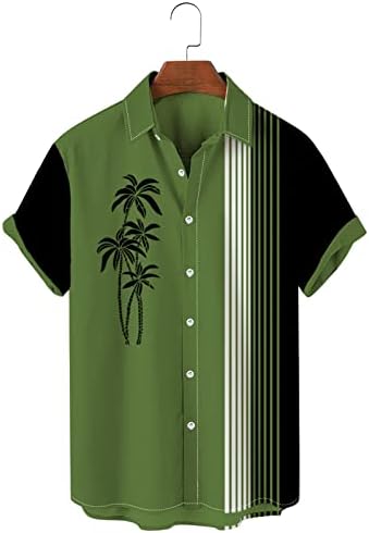 Férfi Nyári Ing, Trópusi Virág Nyomtatott Alkalmi Aloha Ing Gombot A Hawaii Tengerparton, Maximum Rövid Ujjú T-Shirt