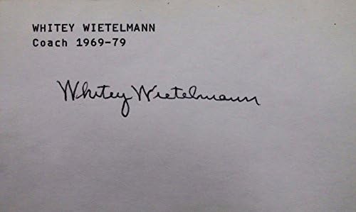 Whitey Wietelmann Padres Edző 1969-79 (d.02) Dedikált 3x5 Index Kártya SZÖVETSÉG 17D - MLB Vágott Aláírás
