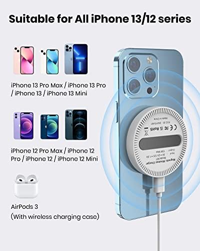 Vezeték nélküli Töltő, Mágneses Töltés Pad, USB-C Adapter Kompatibilis a MagSafe Vezeték nélküli Töltő iPhone 13/13 Mini/13Pro/13Pro