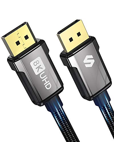 Silkland [VESA Hitelesített] 8K DisplayPort Kábel 1.4 240Hz, DP Kábel [8K@60Hz, 4K@144 hz, 2K@240Hz 165Hz], Fonott nagysebességű